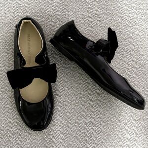Naturino NEW Sielle black patent Mary Jane w/ velvet bow EU size 35 kid's US 3.5